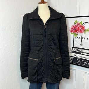 Aritzia Wilfred Black Marquis Quilted Coat Size 4